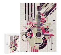 Casse-tête pour Adolescents 500 PCS Abstract Guitar Bauhaus Casse-têtes pour Adultes, Jeu De Réflexion, Anti-Stress, Cadeau d'anniversaire Original 500 PCS