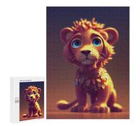 Casse-tête pour Adolescents 500 PCS Adorable Lion Cub Artwork Casse-tête pour Adultes, Jeu De Réflexion, Décoration Intérieure, Cadeaux Anti-Stress 500 PCS