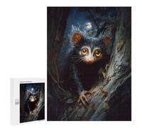 Casse-tête pour Adolescents 500 PCS Aye-Aye Lemur in The Night Forest Casse-tête pour Adultes, Jeu De Réflexion, Décoration Intérieure, Cadeaux Anti-Stress 500 PCS