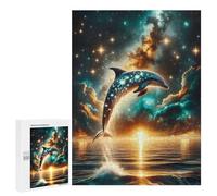 Casse-tête pour Adolescents 500 PCS Cosmic Dolphin Casse-têtes pour Adultes, Jeu De Réflexion, Anti-Stress, Cadeau d'anniversaire Original 500 PCS