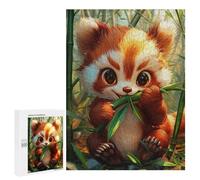 Casse-tête pour Adolescents 500 PCS Cute Red Panda Eating Bamboo Casse-tête pour Adultes, Jeu De Réflexion, Décoration Intérieure, Cadeaux Anti-Stress 500 PCS