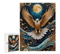 Casse-tête pour Adolescents 500 PCS Golden Eagle Moon Kintsugi Casse-tête pour Adultes, Jeu De Réflexion, Décoration Intérieure, Cadeaux Anti-Stress 500 PCS