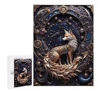 Casse-tête pour Adolescents 500 PCS Golden Red Steampunk Fox Casse-tête pour Adultes, Jeu De Réflexion, Décoration Intérieure, Cadeaux Anti-Stress 500 PCS
