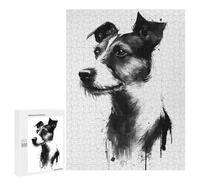 Casse-tête pour Adolescents 500 PCS Jack Russel Terrier Ink Casse-tête pour Adultes, Jeu De Réflexion, Décoration Intérieure, Cadeaux Anti-Stress 500 PCS
