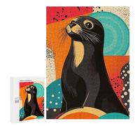 Casse-tête pour Adolescents 500 PCS Seal Pop Art Playful Seal Illustration Vibrant Seal Pop Art Design Casse-tête pour Adultes, Jeu De Réflexion, Décoration Intérieure, Cadeaux Anti-Stress 500 PCS