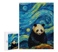Casse-tête pour Adolescents 500 PCS The Starry Night Panda Casse-tête pour Adultes, Jeu De Réflexion, Décoration Intérieure, Cadeaux Anti-Stress 500 PCS