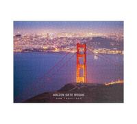 Casse-tête pour Adolescents 52x38cm/1000pcs Golden Gate Bridge Night View-1 Casse-tête pour Adolescents Jeu De Réflexion Cadeaux De Décoration Parfaits pour Les Amis Et La Famille 52x38cm/1000pcs