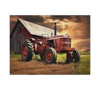 Casse-tête pour Adolescents 52x38cm/1000pcs Rustic Farm Scene with Tractor Casse-tête pour Adolescents Jeu De Réflexion Cadeaux De Décoration Parfaits pour Les Amis Et La Famille 52x38cm/1000pcs