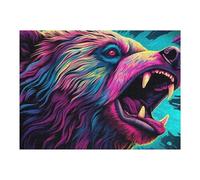 Casse-tête pour Adolescents 52x38cm/1000pcs Vibrant Bear Illustration Casse-tête pour Adolescents Jeu De Réflexion Cadeaux De Décoration Parfaits pour Les Amis Et La Famille 52x38cm/1000pcs