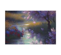 Casse-tête pour Adolescents 75x50cm/1000pcs Cherry Blossom Reflections in Water Casse-tête pour Adolescents Jeu De Réflexion Cadeaux De Décoration Parfaits pour Les Amis Et La Famille 75x50cm/1000pcs