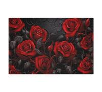 Casse-tête pour Adolescents 75x50cm/1000pcs Gothic Red Rose Wallpaper-2 Casse-tête pour Adolescents Jeu De Réflexion Cadeaux De Décoration Parfaits pour Les Amis Et La Famille 75x50cm/1000pcs