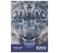 Casse-tête pour adolescents de 1000 pièces Léopard des neiges Jeu familial Améliorer la mémoire Cadeaux de Noël ou d'anniversaire 38 x 26 cm 1000 pièces
