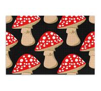 Casse-tête pour adulte de 1000 pièces, champignon rouge mignon, animal noir, art coloré, puzzle unique, cadeau familial, éléphants blancs, 75 x 50 cm