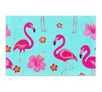 Casse-tête pour adulte de 500 pièces, flamants roses, bleu tropical, cadeaux pour jeu d'éléphant blanc, puzzle familial difficile, décoration artistique, 52,8 x 37,9 cm