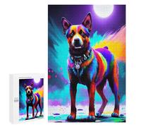Casse-tête pour Adultes 1000 PCS Abstract Colorful Dog Casse-tête pour Adultes, Jeu De Réflexion Difficile, Idéal comme Cadeau 1000 PCS