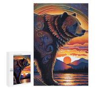Casse-tête pour Adultes 1000 PCS Grizzly Bear Style 2 Casse-tête pour Adultes, Jeu De Réflexion Difficile, Idéal comme Cadeau 1000 PCS