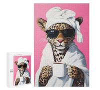 Casse-tête pour Adultes 1000 PCS Leopard in A Robe Casse-tête pour Adultes, Jeu De Réflexion Difficile, Idéal comme Cadeau 1000 PCS