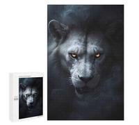 Casse-tête pour Adultes 1000 PCS Wild Withe Lion Halloween Casse-tête pour Adultes, Jeu De Réflexion Difficile, Idéal comme Cadeau 1000 PCS