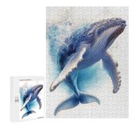 Casse-tête pour Adultes 500 PCS Humpback Whale Splash Casse-tête pour Adultes, Jeu De Réflexion Difficile, Idéal comme Cadeau 500 PCS