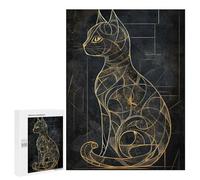 Casse-tête pour Adultes 500 PCS Kintsugi Black Cat Casse-tête pour Adultes, Jeu De Réflexion Difficile, Idéal comme Cadeau 500 PCS