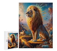 Casse-tête pour Adultes 500 PCS Luminous Lion 2 Casse-tête pour Adultes, Jeu De Réflexion Difficile, Idéal comme Cadeau 500 PCS