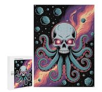 Casse-tête pour Adultes 500 PCS Skull Octopus in Space Casse-tête pour Adultes, Jeu De Réflexion Difficile, Idéal comme Cadeau 500 PCS