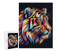 Casse-tête pour Adultes 500 PCS Tiger WPAP Pop Art Casse-tête pour Adultes, Jeu De Réflexion Difficile, Idéal comme Cadeau 500 PCS