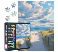 Casse-tête pour adultes de 1 000 pièces - Puzzle d'art de chemin de plage, motif paysage marin, difficile impossible, jeu familial pour homme et femme, cadeau (série bord de mer)