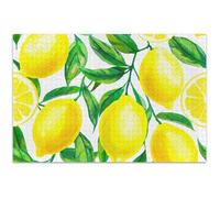 Casse-tête pour adultes de 1000 pièces Art floral animal personnalisé amusant Prime Puzzle jaune citron citron blanc éléphant cadeaux drôle, 75 x 50 cm