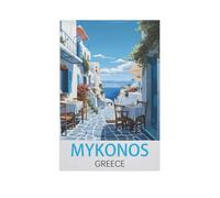Casse-tête pour Adultes et Enfants, Mykonos Grèce, Puzzle en Papier, œuvre d'art, Jouets éducatifs intelligents, Cadeaux (38 x 26 cm), FT62