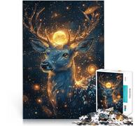 Casse-tête pour Cerf d'âme Fantastique Puzzle pour Adolescents 1000 pièces 38x52cm avec des pièces de Formes aléatoires entièrement imbriquées