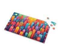 Casse-tête pour enfants de 4 à 6 ans - Paysage urbain coloré avec des bâtiments vibrants - Puzzle photo pour fille de 4 ans - Cadeau d'anniversaire (1 000 pièces)