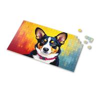 Casse-tête pour enfants de 4 à 6 ans - Peinture colorée d'un chien heureux - Puzzle pour fille de 4 ans - Cadeau d'anniversaire (500 pièces)