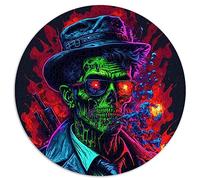 Casse-tête | Puzzles 1000 pièces pour Adultes Gangster Zombie élégant Puzzle Rond Cadeau Puzzles en Carton 26,5x26,5 Pouces