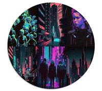 Casse-tête | Puzzles 1000 pièces pour Adultes Paysage néon Rond Puzzle Cadeau 100% Carton recyclé 26,5x26,5 Pouces