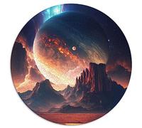 Casse-tête | Puzzles 1000 pièces pour Adultes Planète Plateau Paysage Puzzle Rond Cadeau Puzzles en Carton 26,5 x 26,5 Pouces