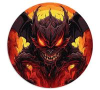 Casse-tête | Puzzles 1000 pièces pour Adultes Puzzle Rond Diable de l'enfer Puzzles en Carton Cadeau 26,5 x 26,5 Pouces