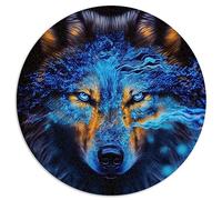 Casse-tête | Puzzles 1000 pièces pour Adultes Puzzle Rond Loup Cadeau Carton recyclé 26,5x26,5 Pouces