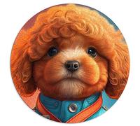 Casse-tête | Puzzles 1000 pièces pour Adultes Visage de Chien cackapoo Puzzle Rond Cadeau Puzzle en Carton 26,5x26,5 Pouces