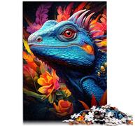 Casse-tête | Puzzles Caméléon Fantastique psychédélique coloré 1000 pièces Puzzles pour Adultes Puzzle en Bois Puzzle éducatif Jeu Familial pour et （50x75 cm）