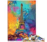 Casse-tête | Puzzles Le psychédélisme coloré de la Tour Eiffel à Paris Difficile Puzzles stimulants Puzzle en Bois de 1000 pièces Difficile et défi (50x75 cm)