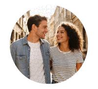 Casse-tête rond personnalisé en bois pour adultes et enfants, portrait d'animaux domestiques, idée d'image de paysage, cadeau pour famille, ami, anniversaire, Saint-Valentin (312 pièces)