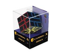 Casse-tête twisty 2x2x3 Carbon-X Sirius stickers effet carbone bords plastiques colorés Noir
