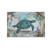 Casse-tête vintage tortue étoile de mer bleu sarcelle robuste 2 mm pour adultes et familles 1000 pièces