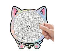Casse-têtes d'animaux - Jeu de cerveau encadré de chat, puzzle encadré pour - Maternelle maternelle Garçon Fille Jeune Adulte Ami Activité d'apprentissage Décoration d'intérieur