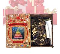 Casse-Têtes De Vacances,Jouets en Bois Arbre De Noël | Coffret de Puzzle Arbre Festif pour la Famille - pour Maison École Fête Anniversaire Rassemblement Cadeaux Éducation