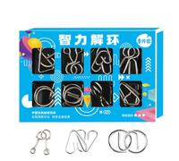 Casse-têtes En Fil Métallique - Casse-têtes En Métal, Lot De 8 Mini-cassetêtes Classiques En Métal - Jeu De Réflexion I Q Challenge, Jeu De Test I Q Pour Fête, E-nfants Et Adultes