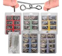 Casse-têtes en Métal | Jouet De Réflexion Logique pour L'intelligence,Résolvez Ces Puzzles en Fil Enchevêtrés - pour Maison, Bureau, École, Voyage, Ados, Adultes Et