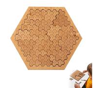 Casse-têtes Fractals en Bois, Puzzle Complexe en Bois, Labyrinthe Créatif Unique Et Irrégulier, Forme Irrégulière Et Design Stimulant, Puzzle sans Image (Hexagone)