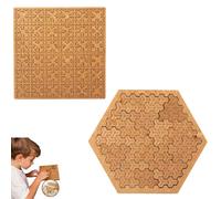 Casse-têtes Fractals, Puzzle en Bois avec Cadre, Un véritable Casse-tête ! | Puzzle Labyrinthe irrégulier Unique for Adultes | Défi créatif de pensée inversée et énigme(Style F)
